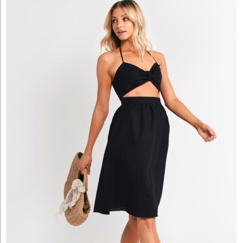 Tobi black midi dress